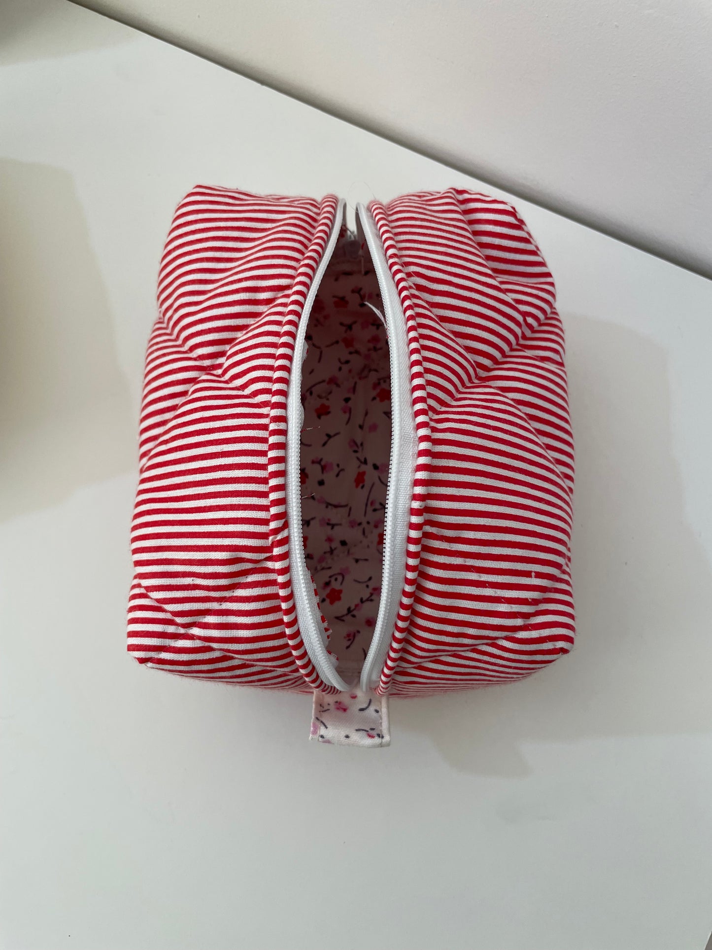Red stripped pouch