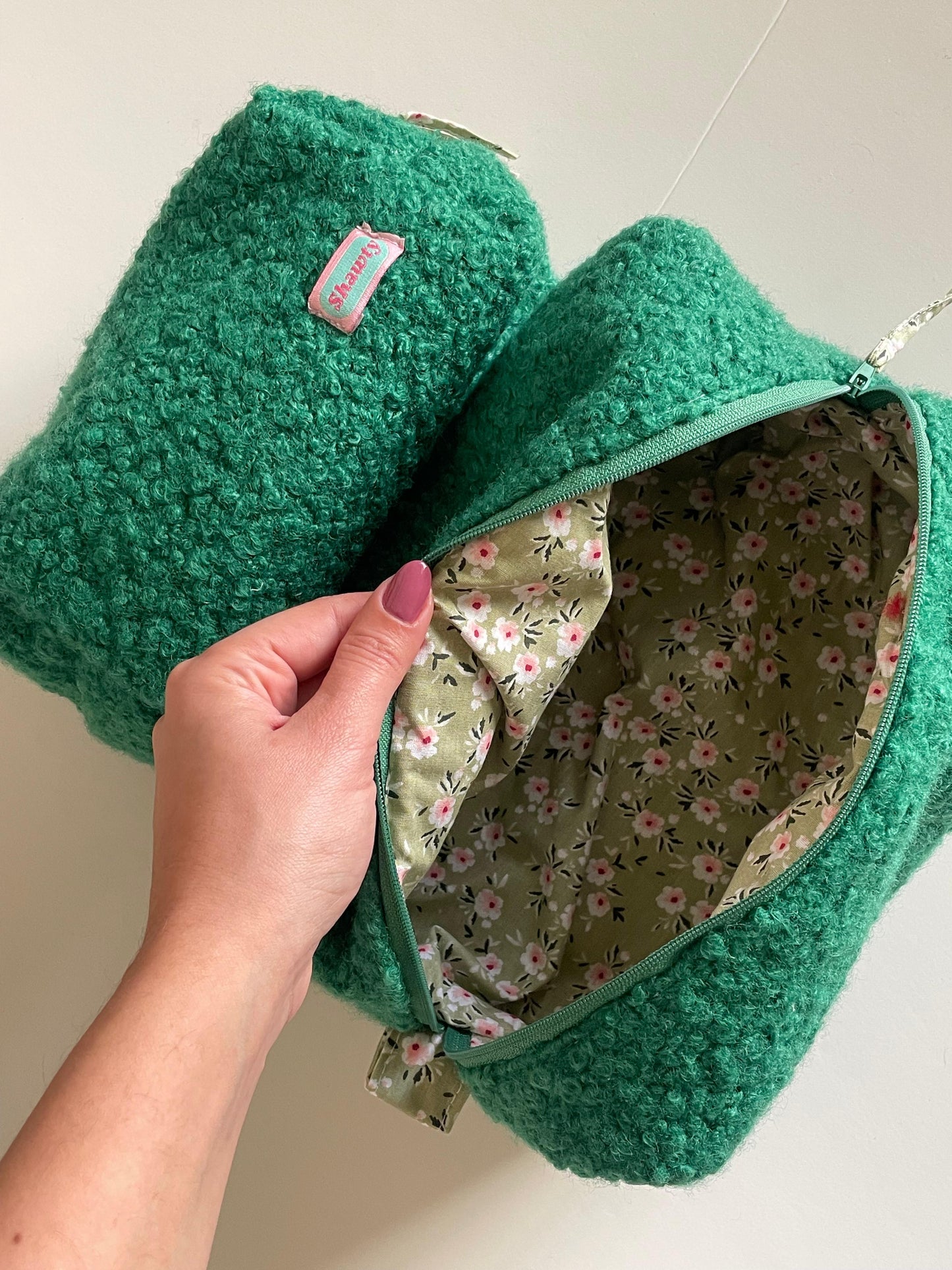 Green Fuzzy Pouch