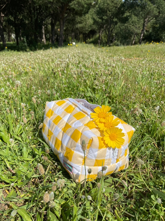 Yellow Gingham Pouch