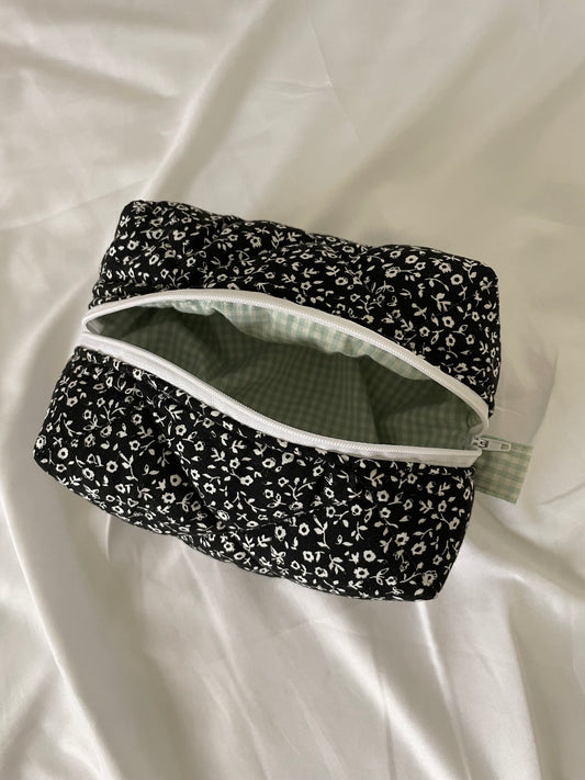 Black Floral Pouch